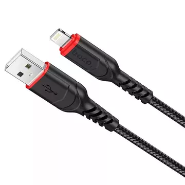 Hoco x59 Victory töltő és adatkábel USB/Lightning csatlakozóval 1 méter 2.4A, fekete