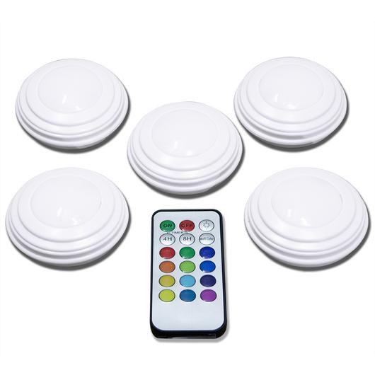 5 DB Kerek RGB LED Panel Távirányítóval