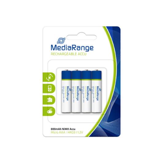 MediaRange Akku Tölthető Elem AAA Hr03 800mAh Blister 4 - db