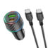 Kép 2/3 - Borofone BZ21 Dupla USB portos autóstöltő 48W + Type-C kábel 1m, fekete