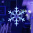 Kép 1/3 - Karácsonyi Hópehely ablak/ajtó dísz Ledes, 20 CM, elemes hideg fehér